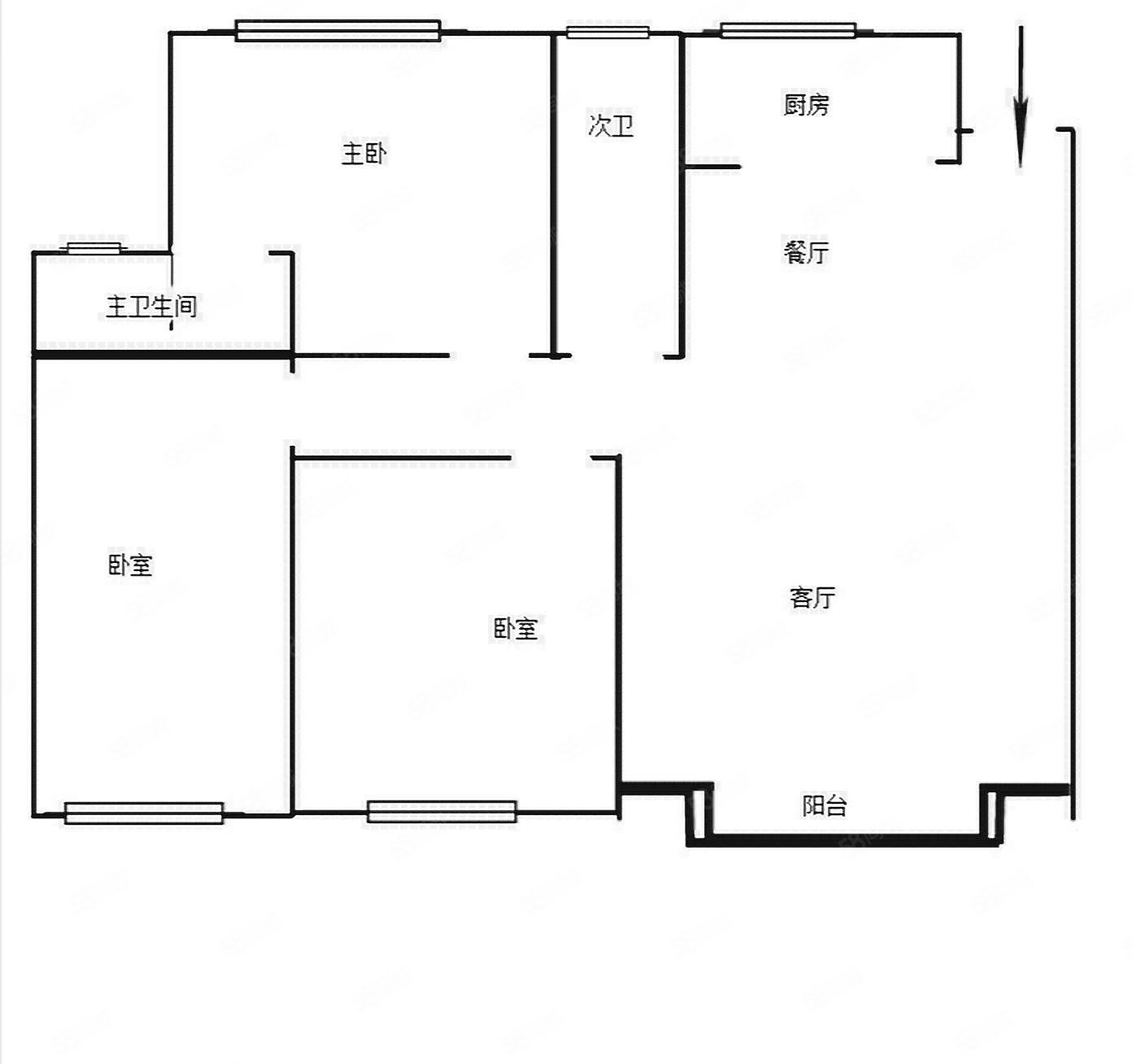 王家小区3室2厅1卫108.95㎡南北45.8万