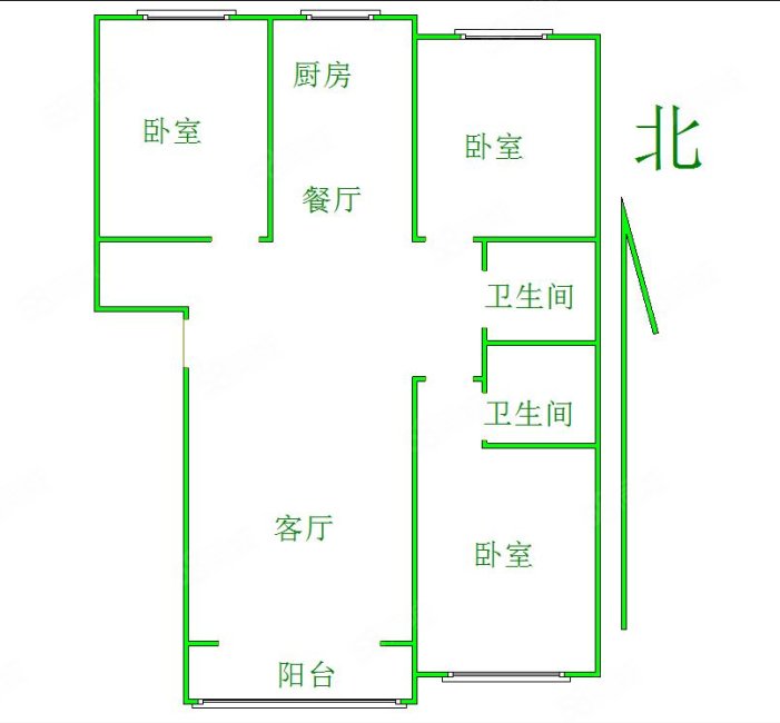 利家世纪城3室2厅2卫136㎡南北130万