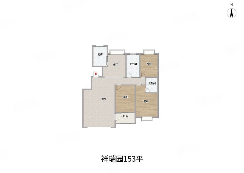 祥瑞花园3室2厅2卫152㎡南160万