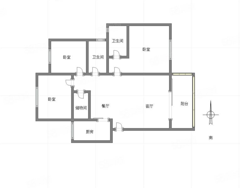 翠堤春晓3室2厅2卫111㎡南97万