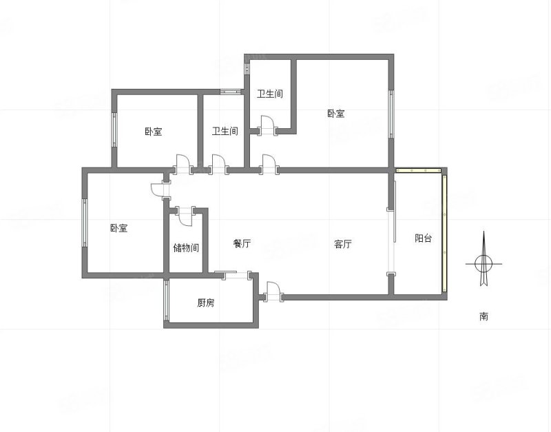 翠堤春晓3室2厅2卫111㎡南97万