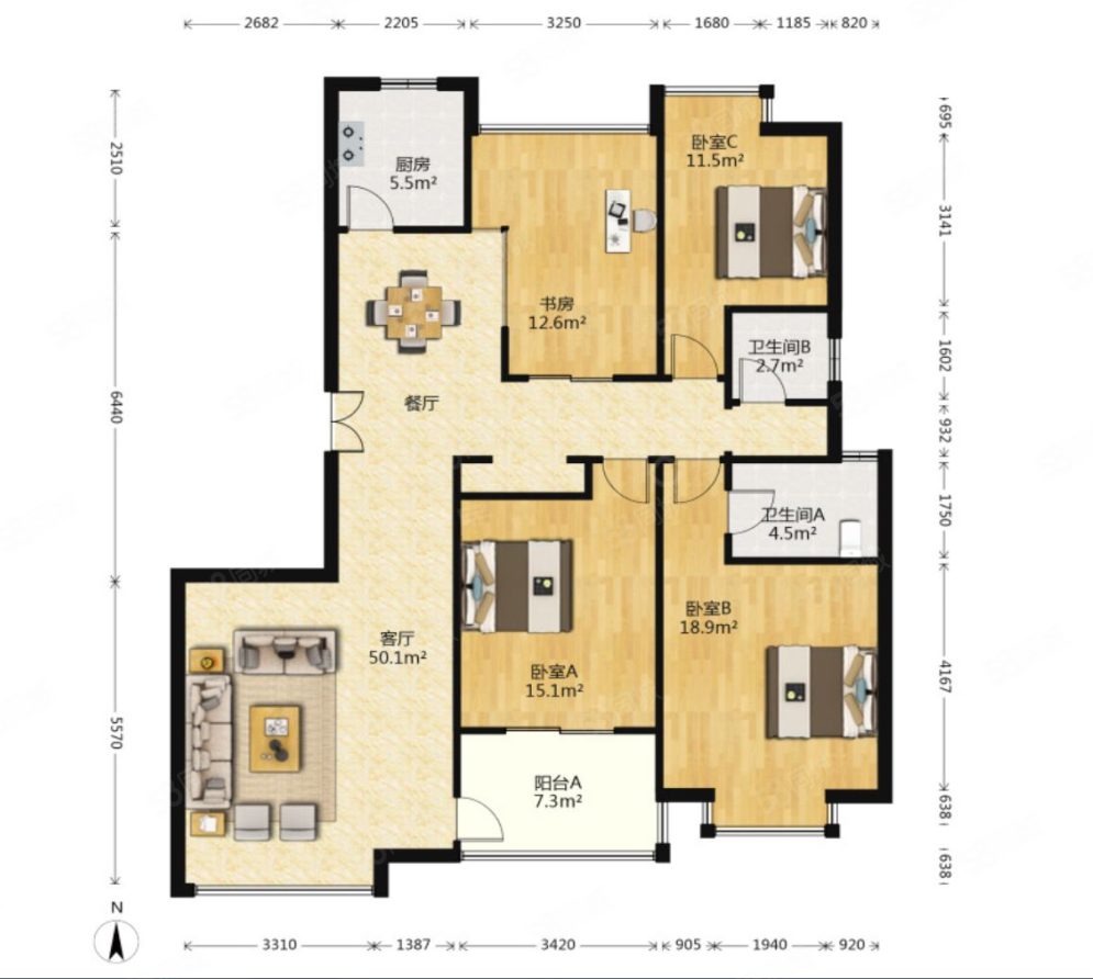 融侨曲江观邸4室2厅2卫152.76㎡南北435万