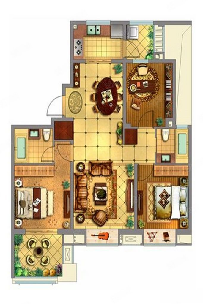 海上湾闻涧(公寓住宅)3室2厅2卫122.68㎡南北320万