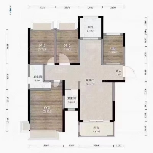 建城路31-82号小区3室2厅1卫132㎡南北34.8万