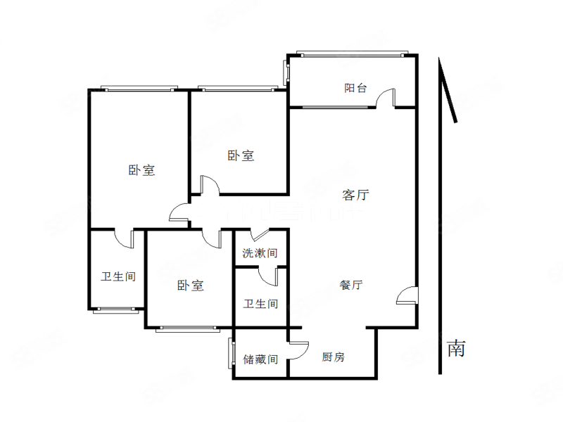 慧谷臻园3室2厅2卫124.33㎡南北105万