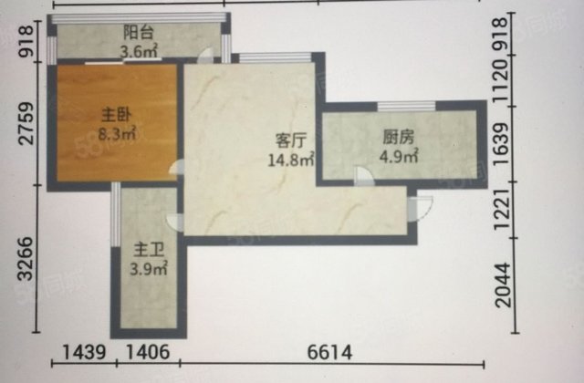心愿花园(二期)1室1厅45.95㎡48万二手房图片