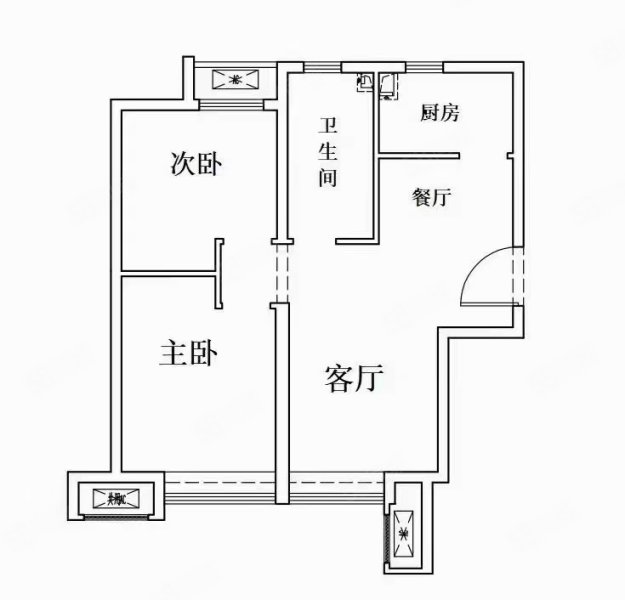 岳园小区2室1厅1卫88㎡南北67万