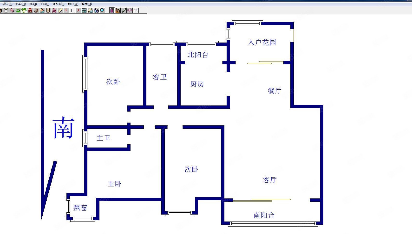 紫薇壹号A区3室2厅2卫139㎡南北140万