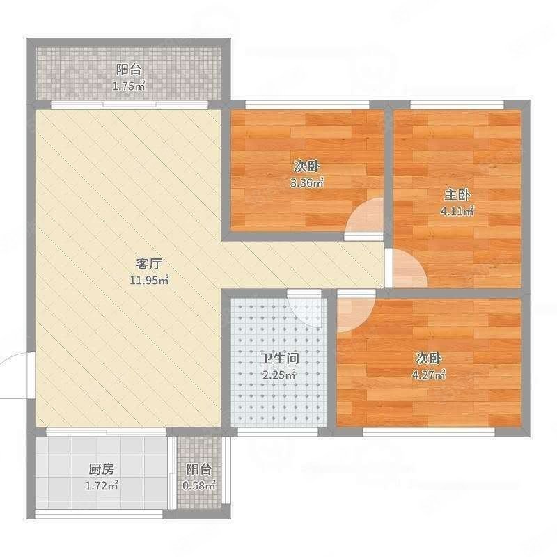 恒大城(A区)3室2厅1卫117㎡南北143万