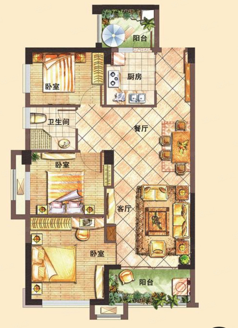 益成佳园3室2厅1卫113㎡南北40万