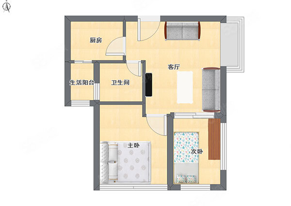 碧桂园凤悦江湾2室2厅1卫70㎡南北73.5万