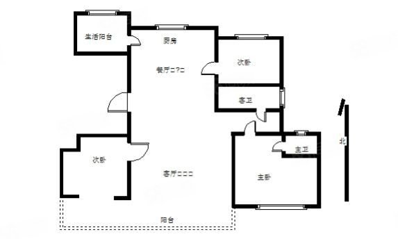 时代广场4室2厅2卫153㎡南北84万