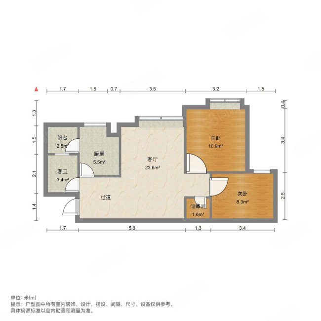 望江锦园2室2厅1卫73㎡西南135万