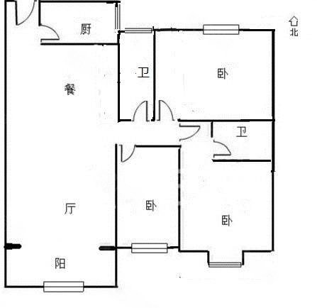 东方名城3室2厅2卫118.6㎡南北66.5万