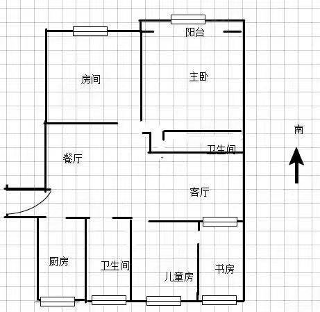 黄河南路小区3室2厅1卫117㎡南北39.8万