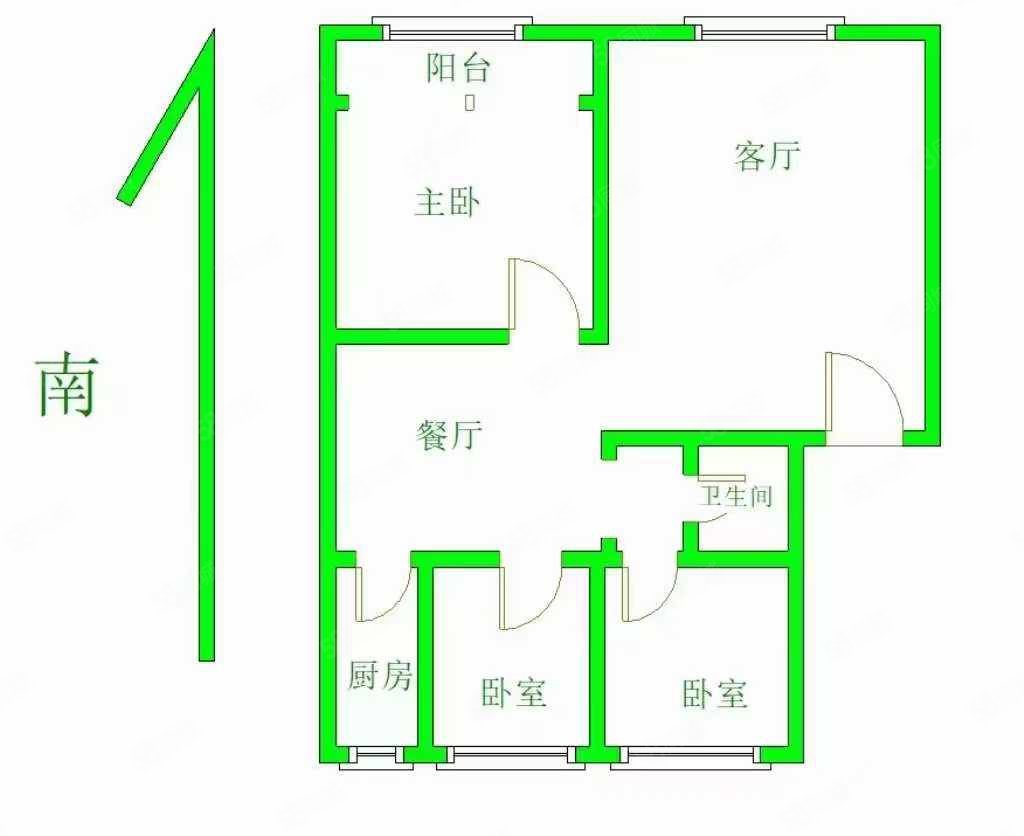 婚房装修新锐华贸城电梯中层三室南北通透