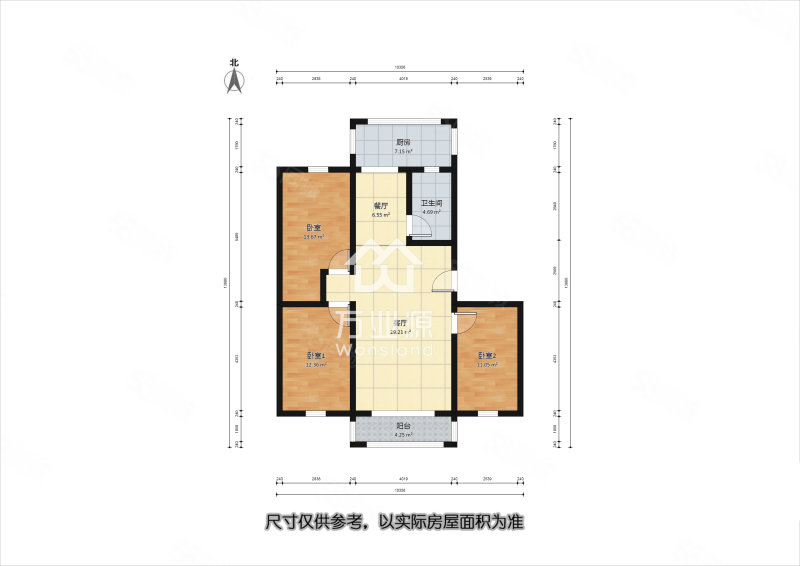 振华里(滨海)3室2厅1卫112.18㎡南北106万