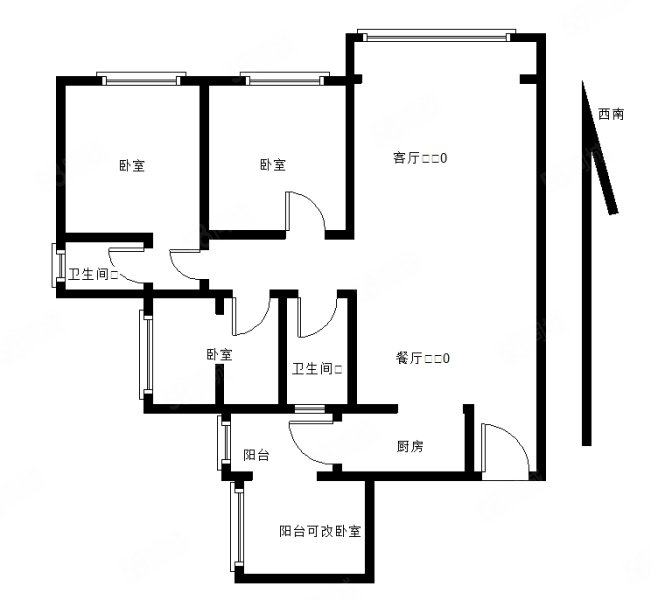 御澜山3室2厅2卫113.7㎡西南106.8万