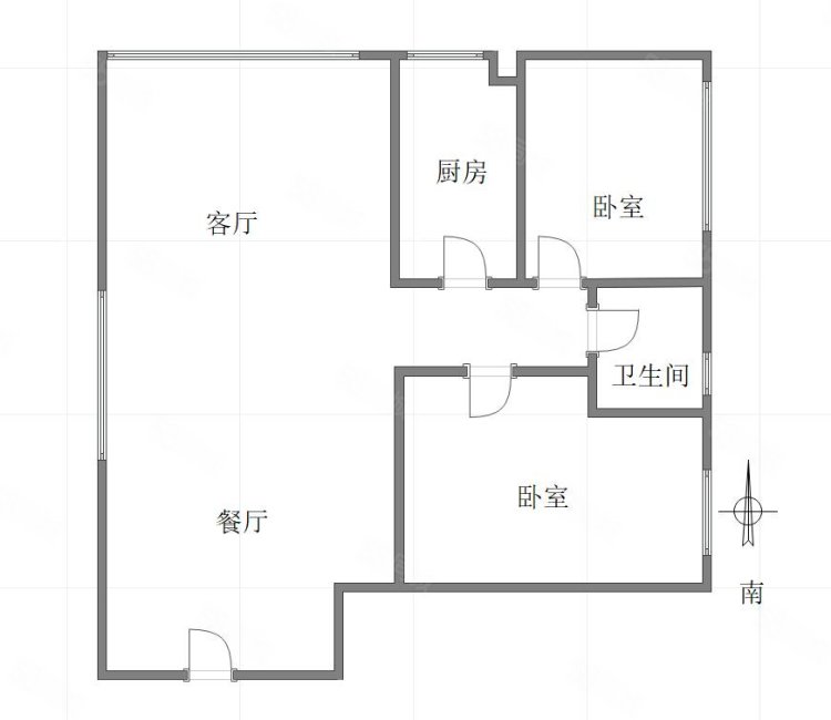重庆天福克拉广场2室2厅2卫83.67㎡南北72万