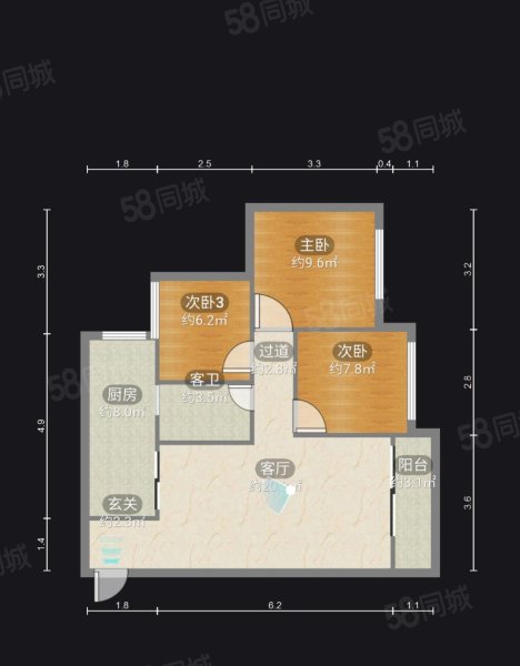 焦家沟4区3室1厅1卫75㎡南北36万