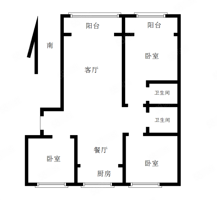 御河园3室2厅2卫120㎡南72万