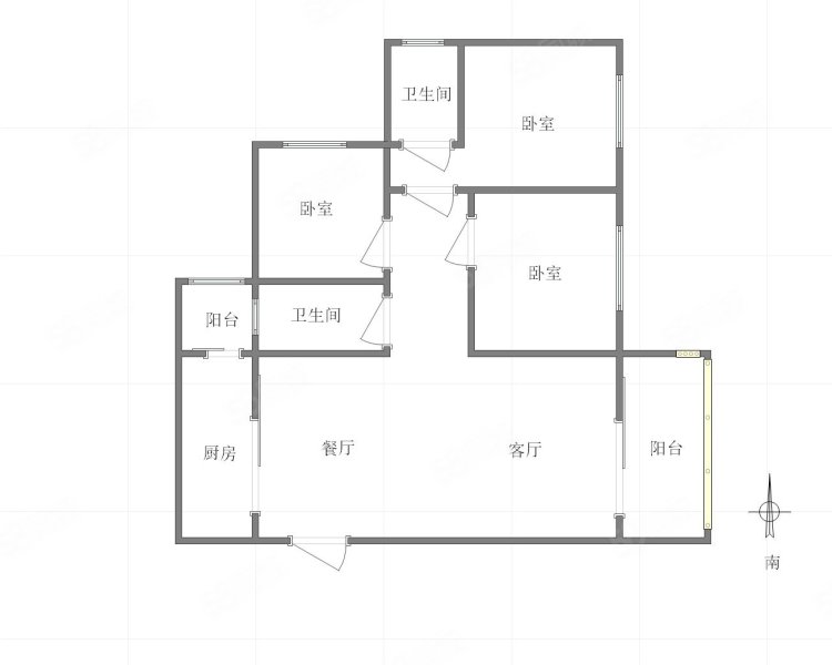 招商城市主场3室2厅2卫99.61㎡南200万