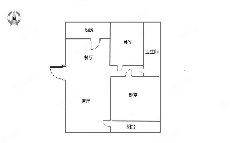 建安小区2室2厅1卫92㎡南北49万