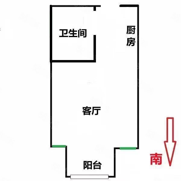 金域中央广场1室1厅1卫41㎡南43万