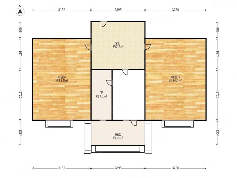 河纺小区(南区)2室1厅1卫56㎡南55万