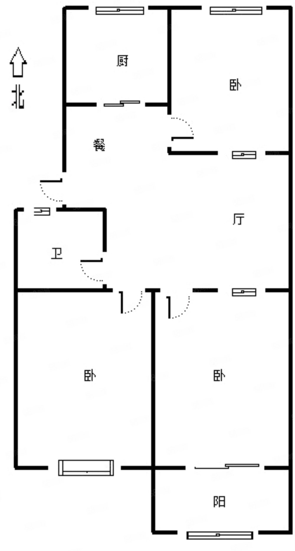 阳光舜花园3室2厅1卫101㎡南北56万