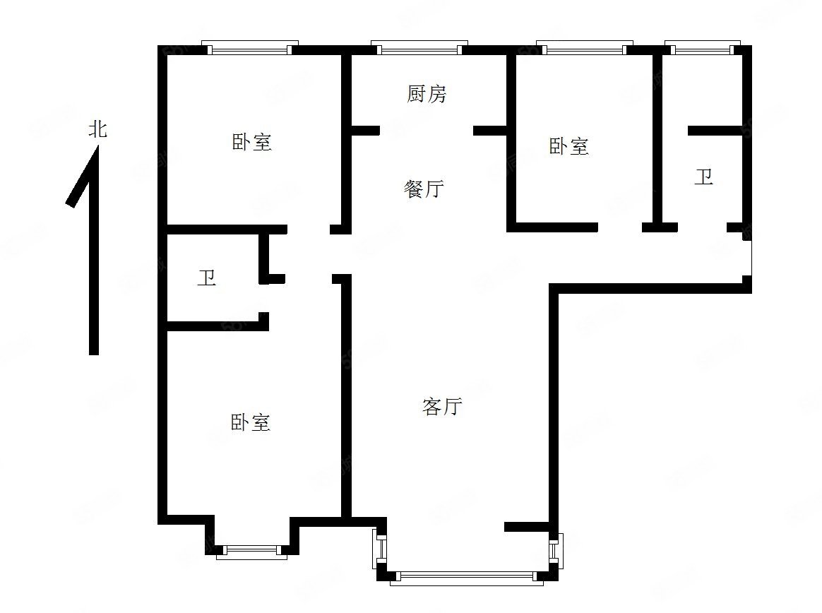 盛世华安3室2厅2卫128.9㎡南北165万