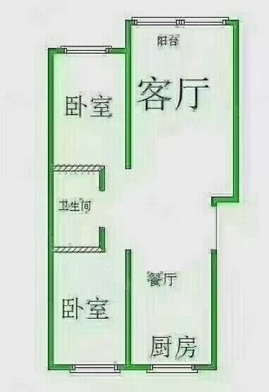 东盛龙城佳园2室2厅1卫100㎡南北51万