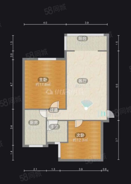 泰吉滨江(二期)岭澜2室1厅1卫81㎡南北86万