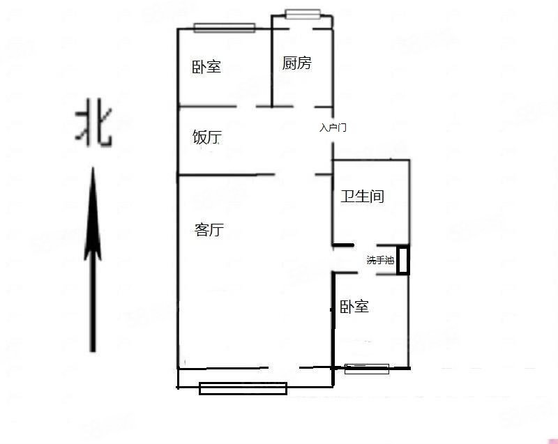 世纪家园(密云)2室2厅1卫95.95㎡南北260万