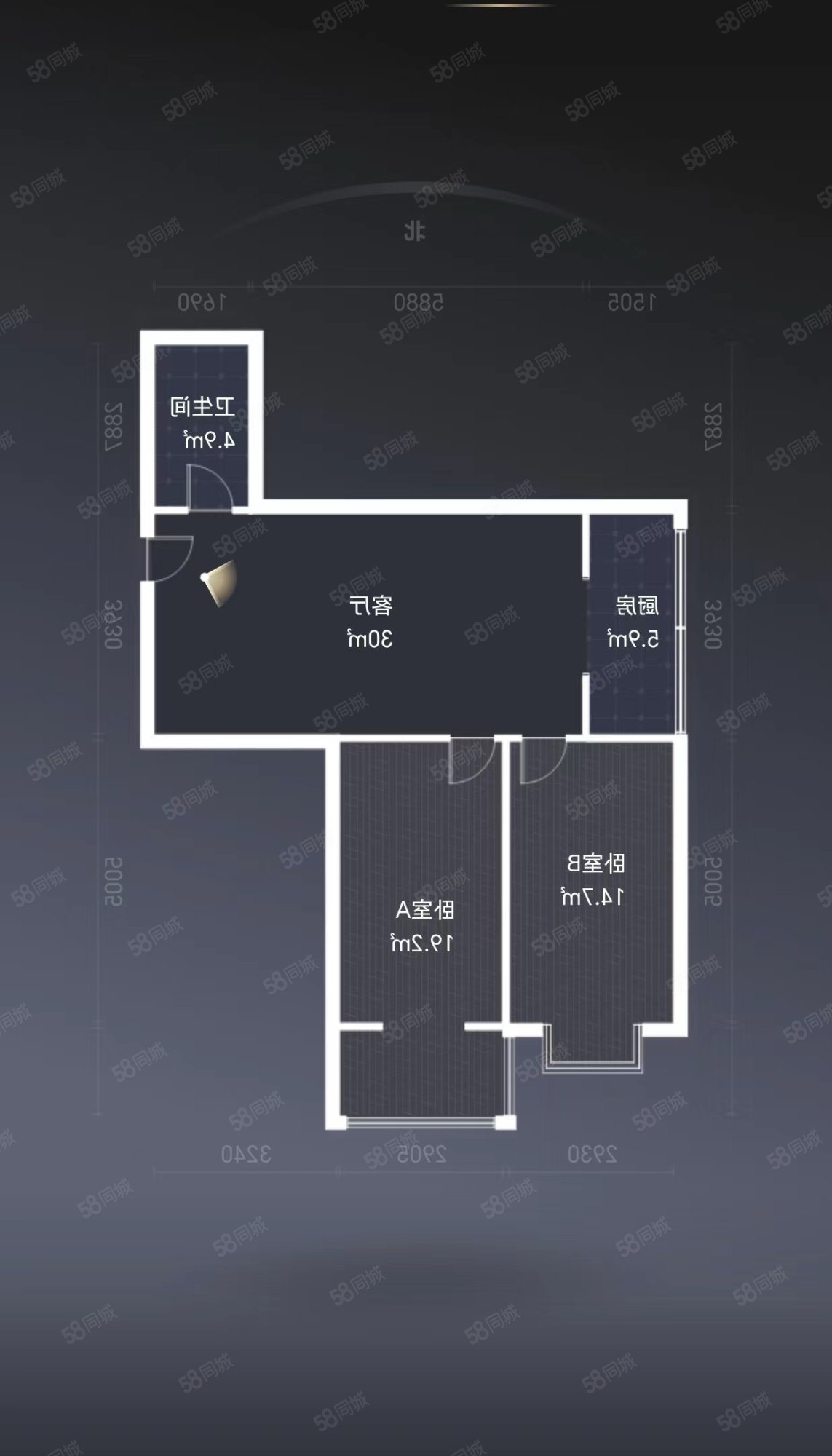 鑫福华园2室2厅1卫96.4㎡南91万