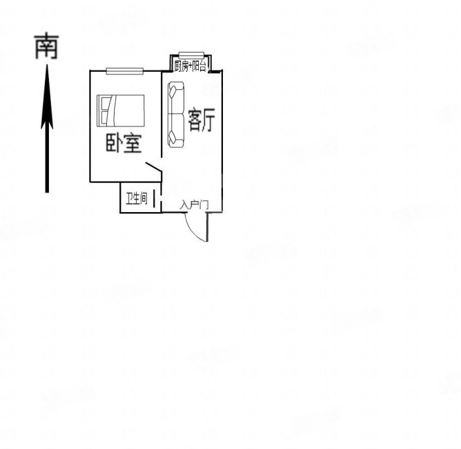 中环十二区1室1厅1卫43.6㎡南33万