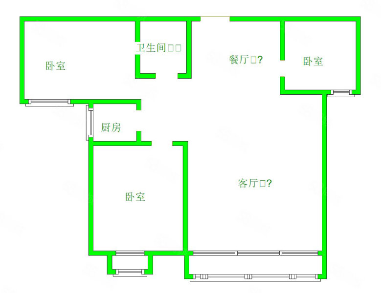 景秀江山3室2厅1卫110㎡南80万