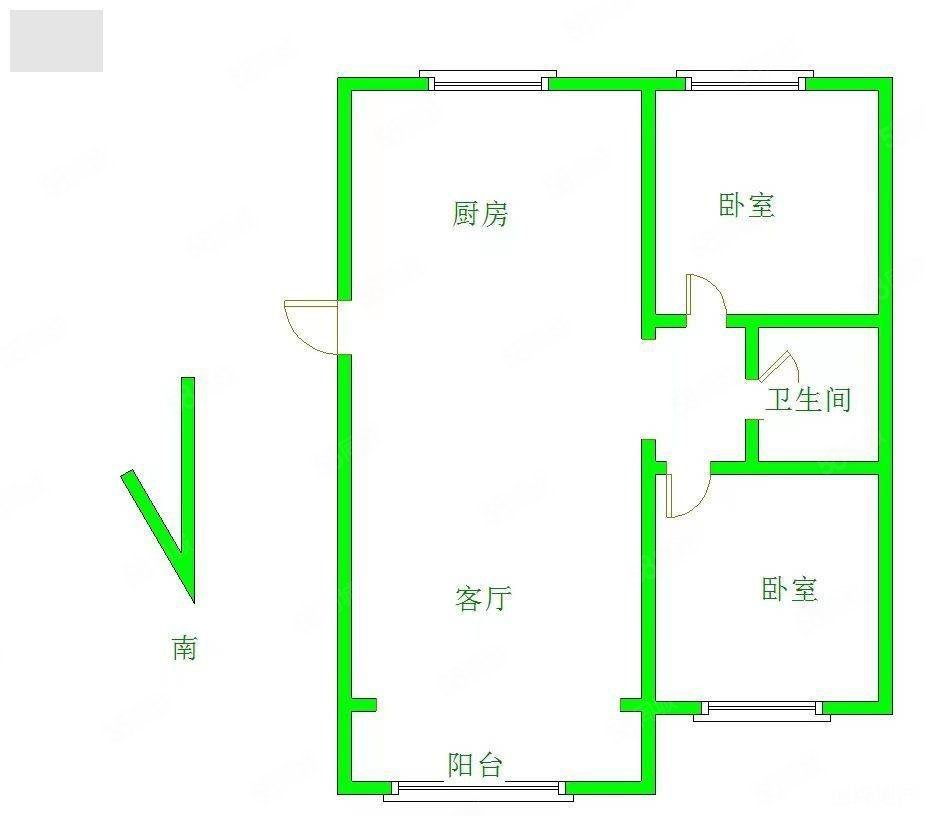 江东郡D区2室2厅1卫100㎡南北42万