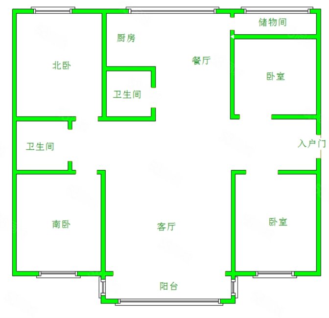 龙逸花园(一期)4室2厅2卫175.52㎡南北149万