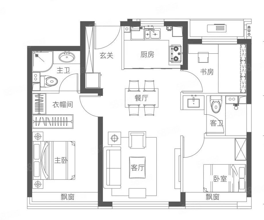 林肯公园C区3室2厅2卫96㎡南北540万