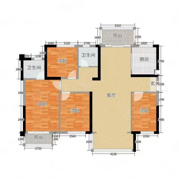 三圣殿社区4室2厅2卫178㎡南北42.8万