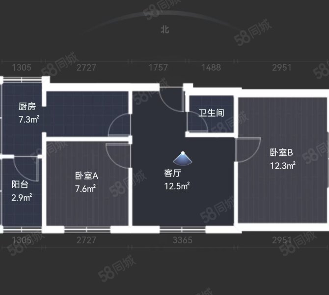 西山街小区2室1厅1卫54.02㎡东南55万