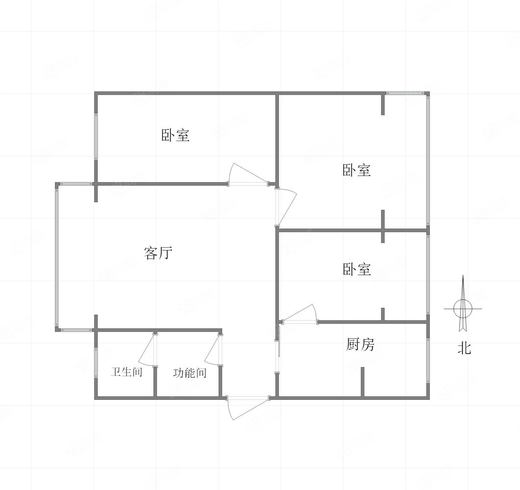 国航小区3室2厅1卫95㎡南北72万