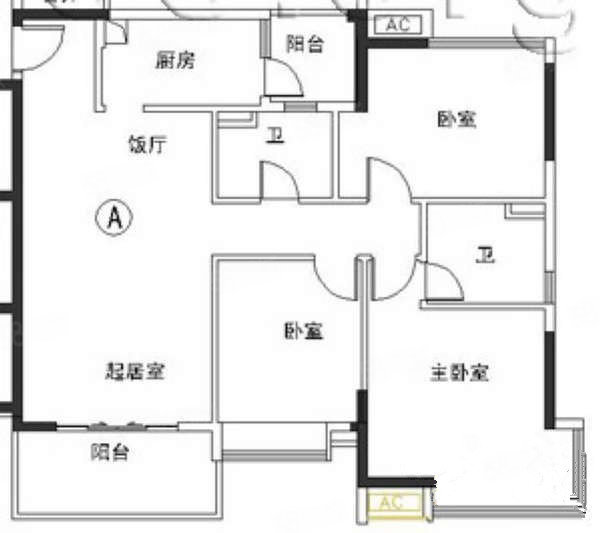 四海城3室2厅2卫106.29㎡南北238万