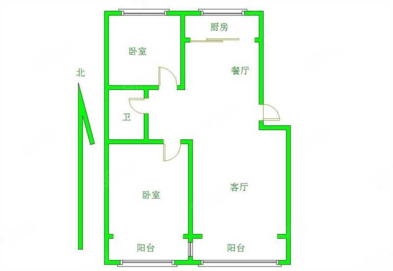 幸福里2室2厅1卫99.8㎡南北60万