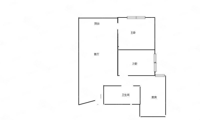 昆仑公司住宅楼小区2室2厅1卫87㎡南北54.7万