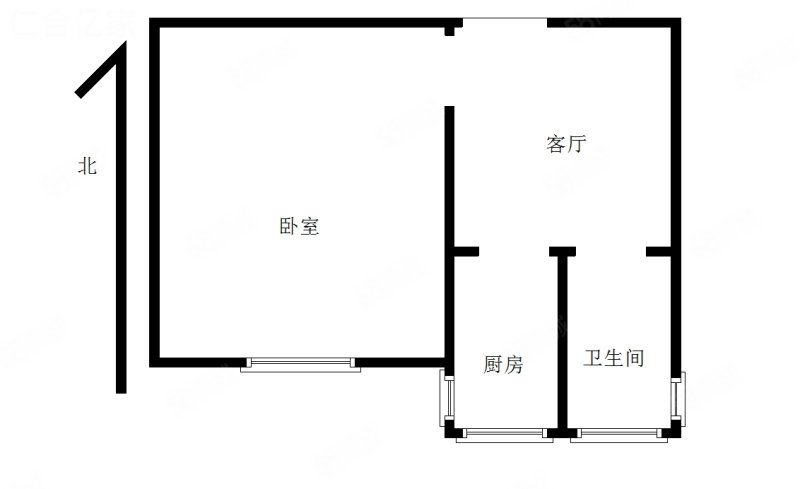 裕工社区1室1厅1卫34.58㎡南北29.5万