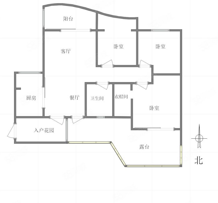 华宇北国风光3室2厅1卫121.96㎡南北118万