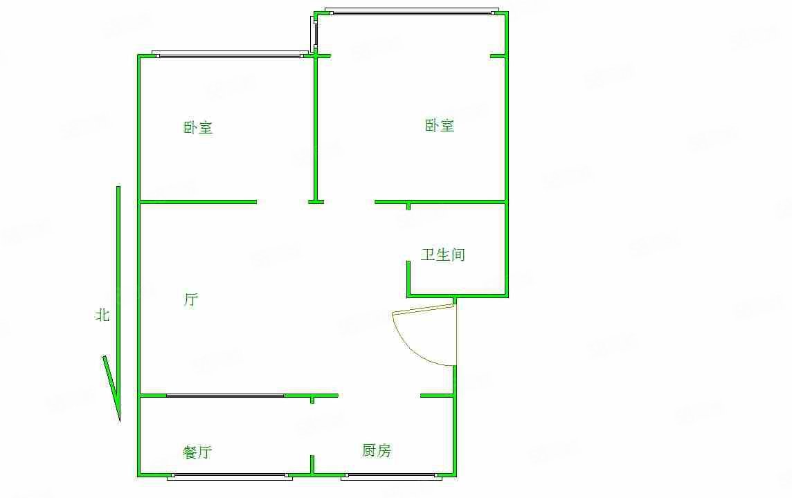 赛马场铁路小区2室1厅1卫63.33㎡南北44万