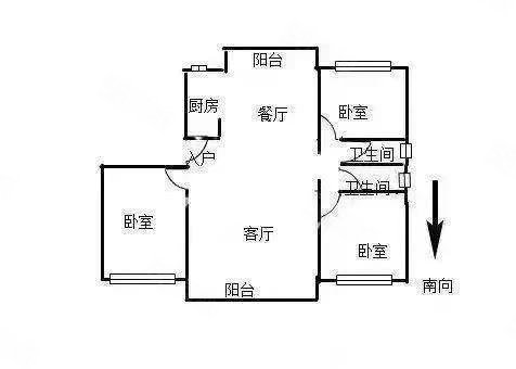 融创微风十里3室2厅2卫118.2㎡南北70万